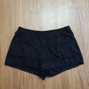 Women's Black Lace Shorta